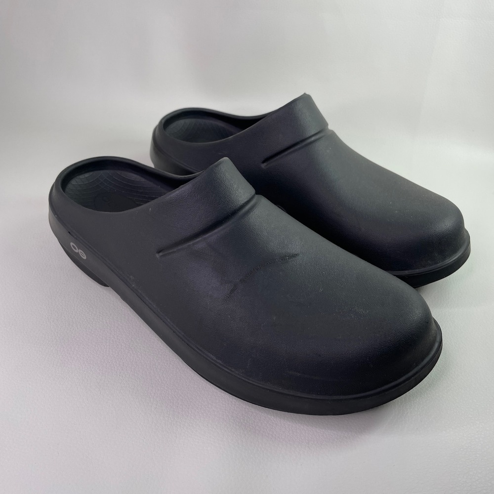 OOFOS OOCloog Black Recovery Clogs Mens 10 Womens 12 Slip On Mules Shoes
